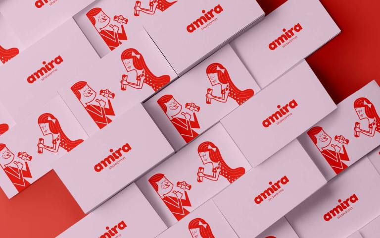 Amira Shawarma business card