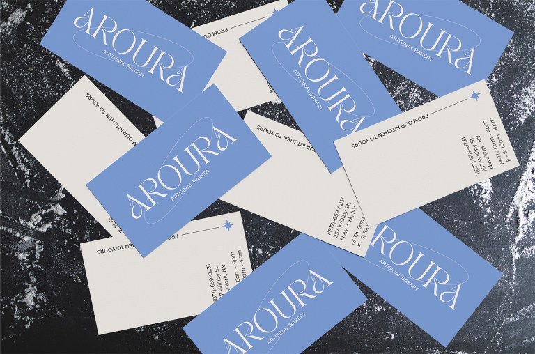 Aroura Bakery business card