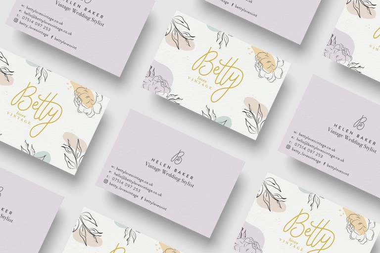 Betty-Loves-Vintage wedding stylist business cards