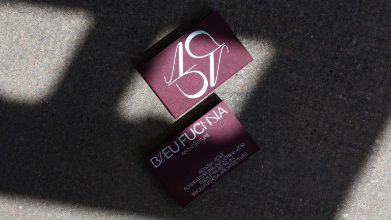 Bleu Fuchsia architecture business cards