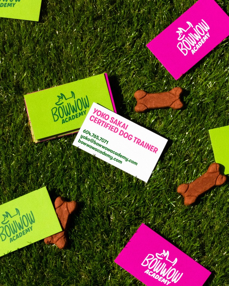 Bowwow dog training business cards