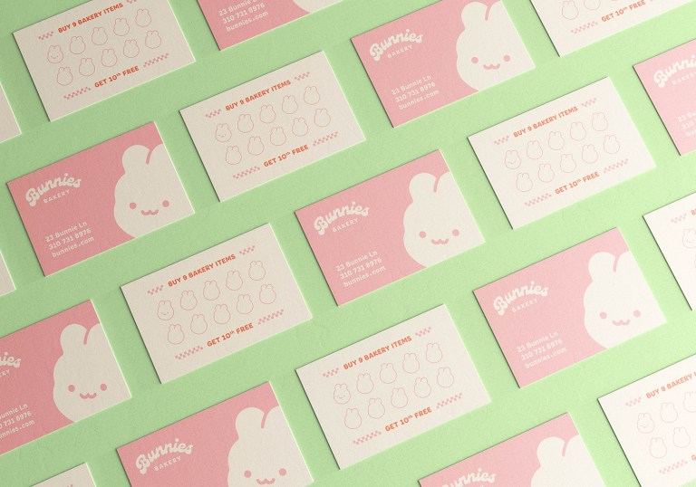 Bunnies Bakery business cards