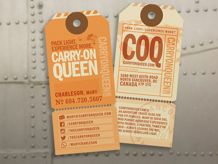 Carry on Queen business card