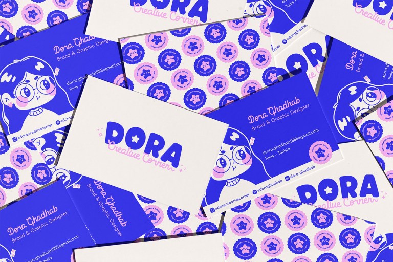 Dora graphic designer business cards