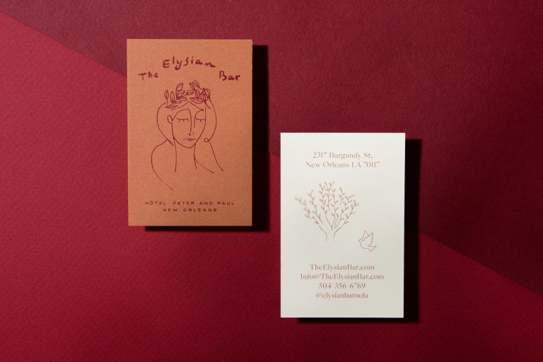 Elysian Bar business card
