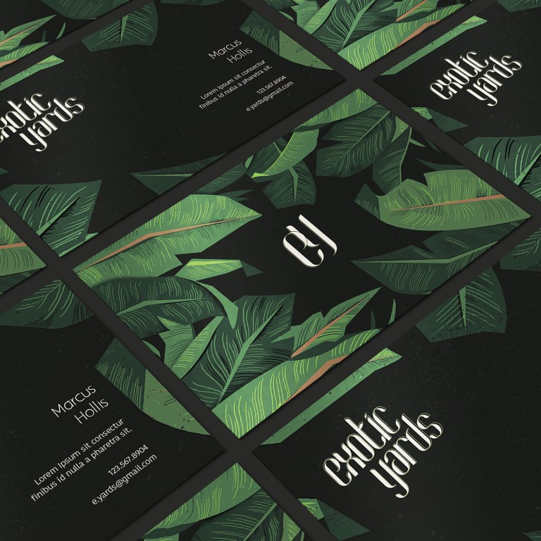Exotic Yards gardening business cards