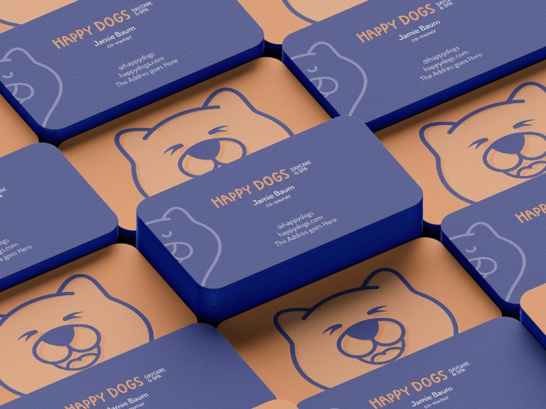 Happy Dogs daycare business cards