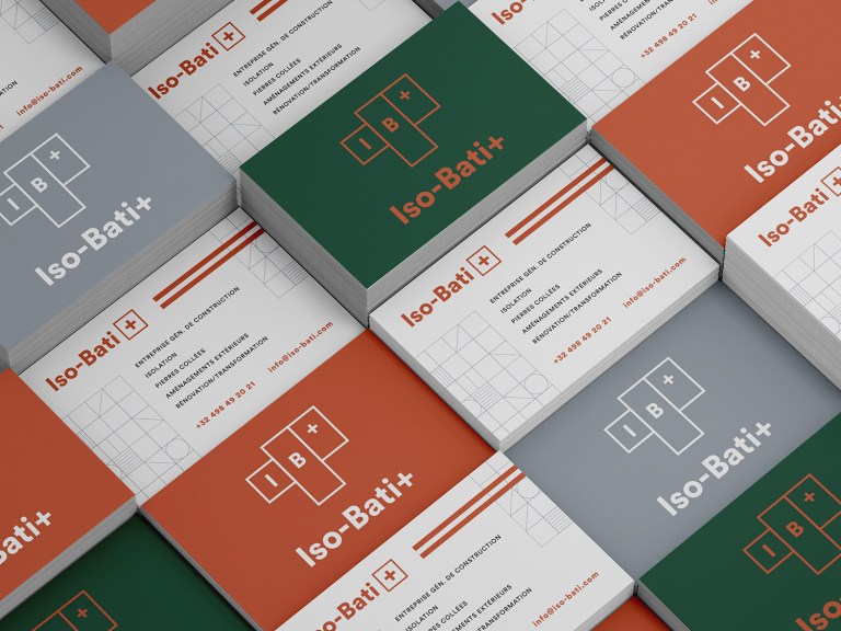 Iso-Bati + construction business cards