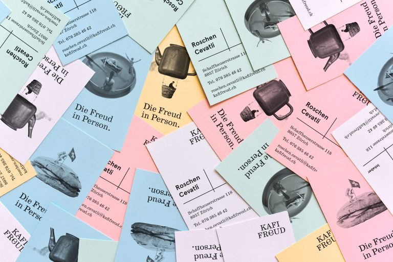 Kafi Freud cafe business cards