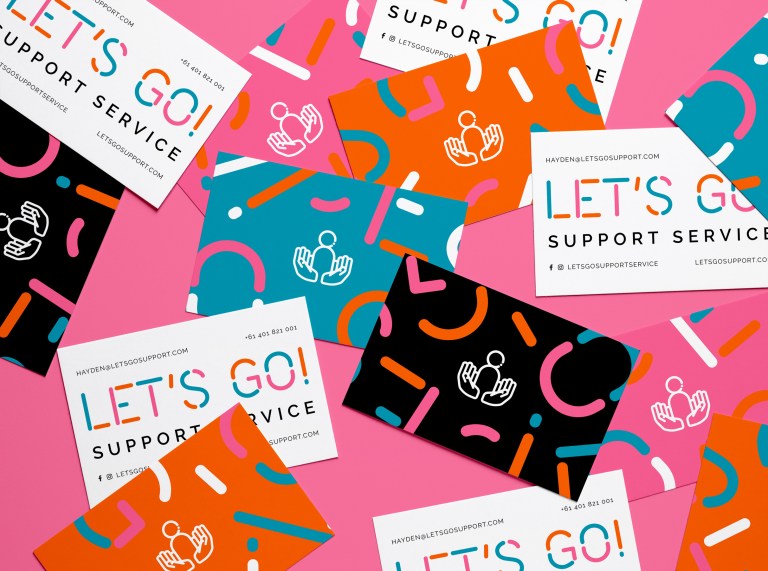 Let's Go supporting service business cards