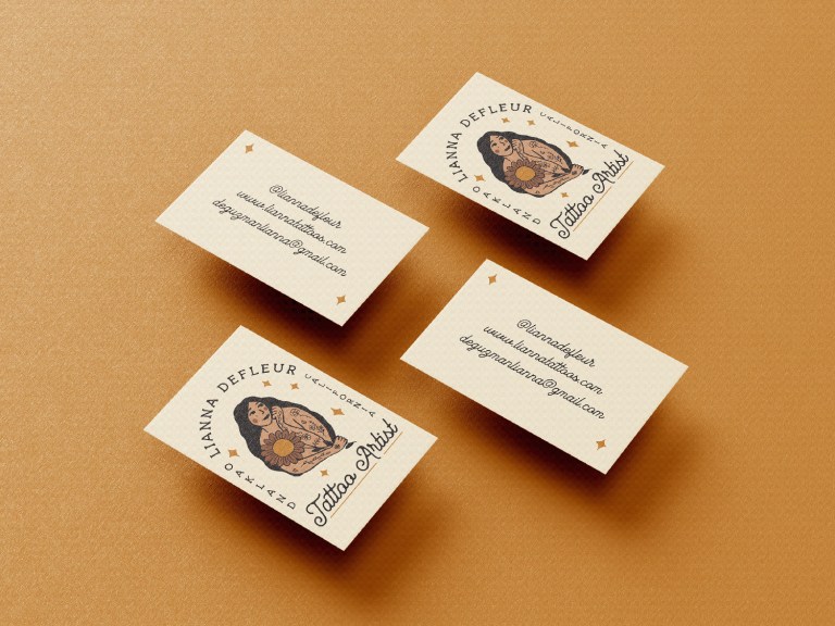 Lianna Defleur tattoo artist business cards