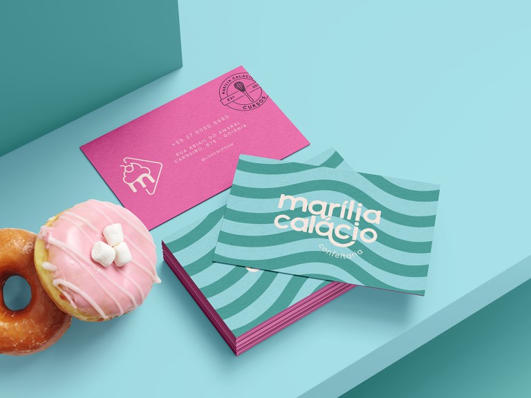Marília Calácio bakery business card