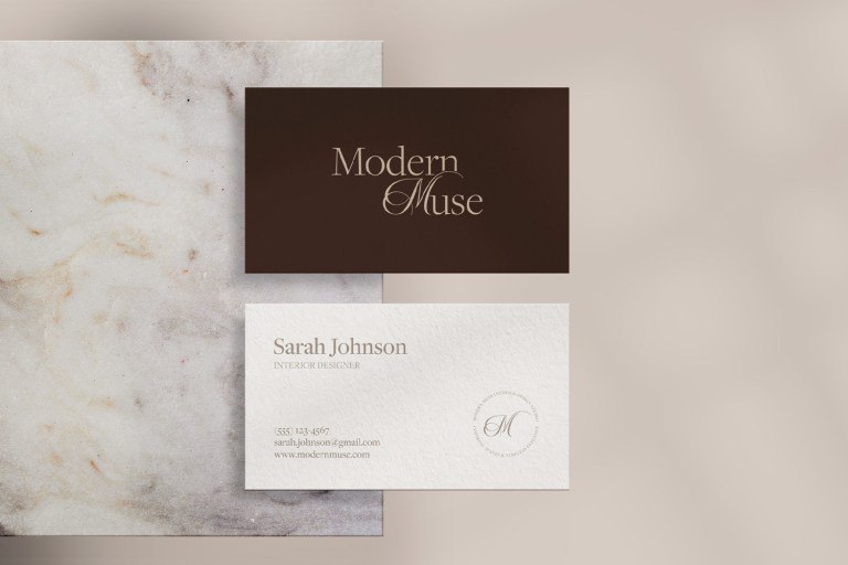 Modern Muse interior design business cards