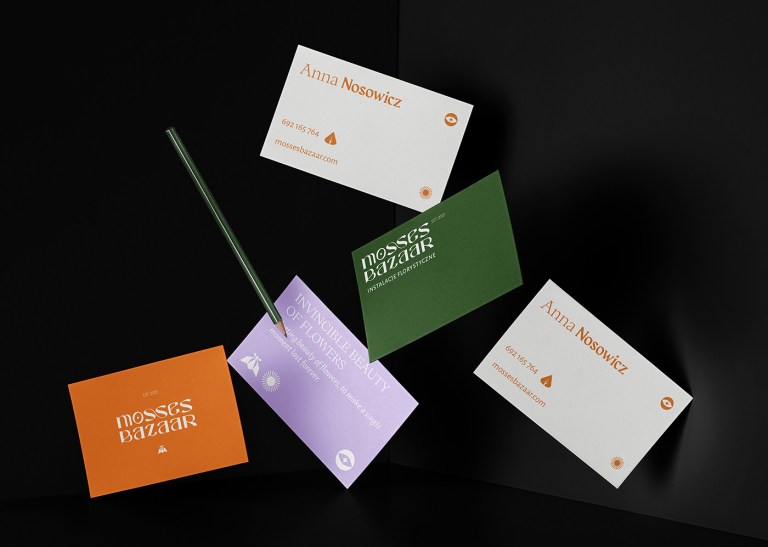 Mosses Bazaar florist business cards
