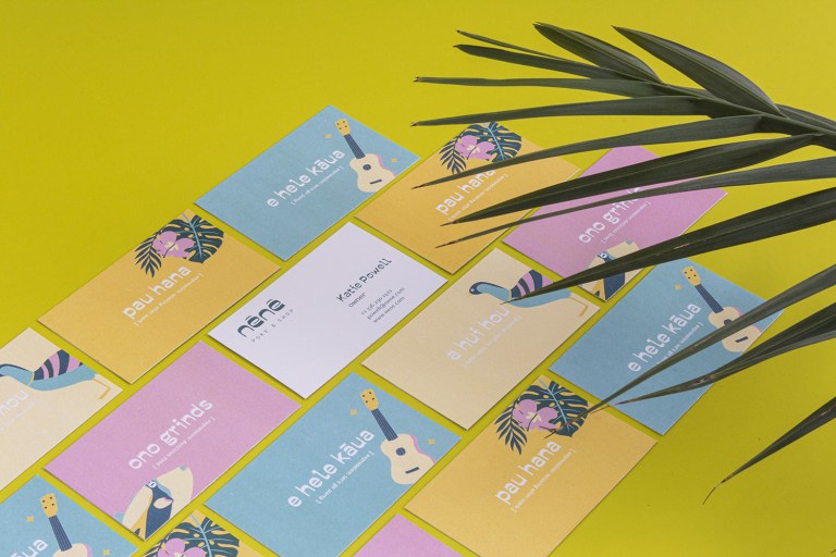 Nene Poke restaurant business cards