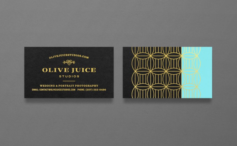 olive photography studio business card