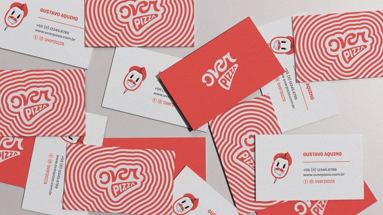 Over Pizza business cards