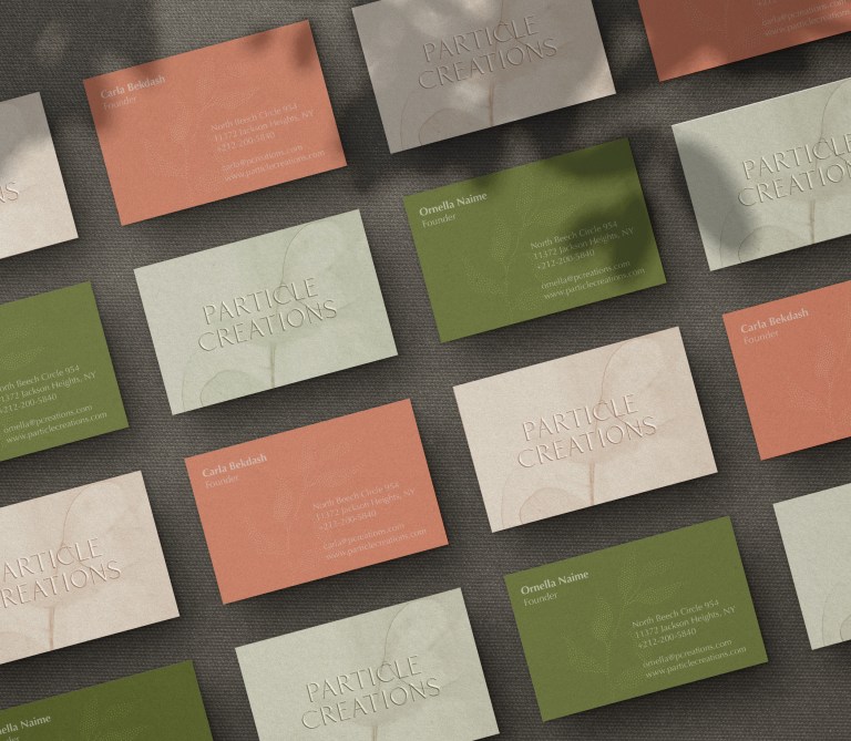Particle Creations business card