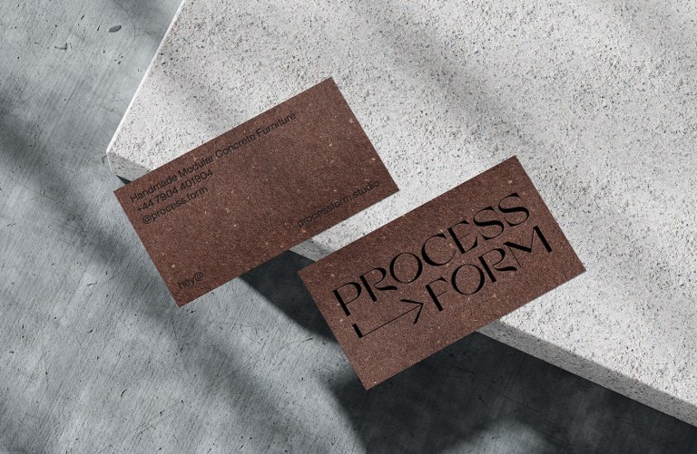 Process Form Modular Concrete Furniture business card