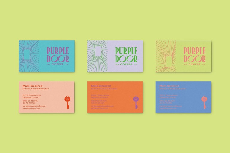 Purple Door Coffee business cards