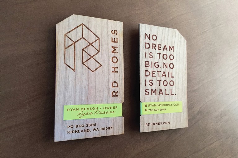 RD Homes Construction Business Card