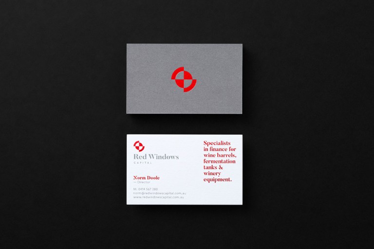 Red Windows business card