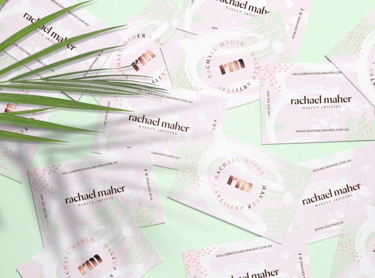 rachael maher makeup artistry business card