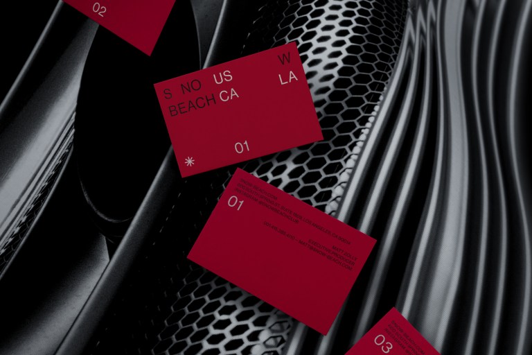 snow beach film production business cards