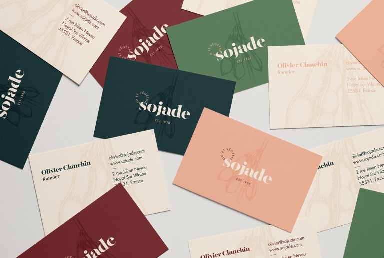 Sojade healthy products business cards