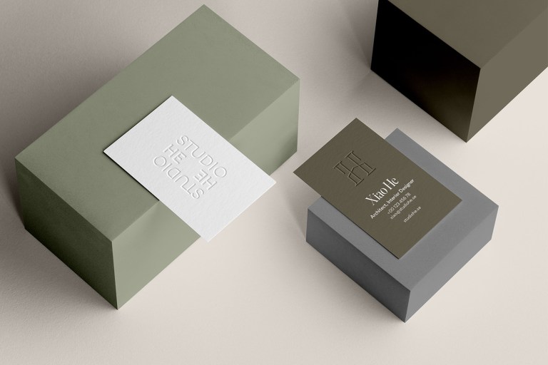 Studio He architecture business cards