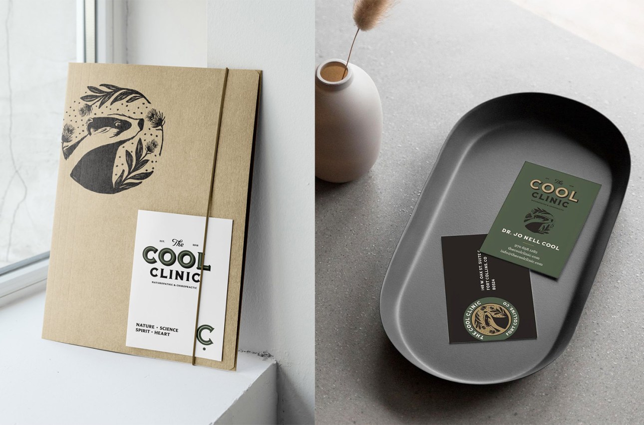 The Cool Clinic business cards_file folder