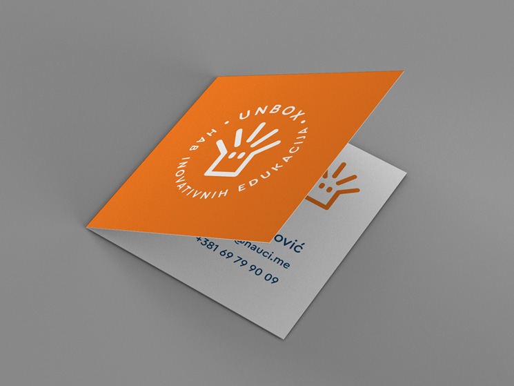 unbox hub folded business card