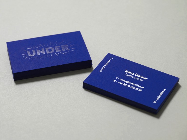 Under business card
