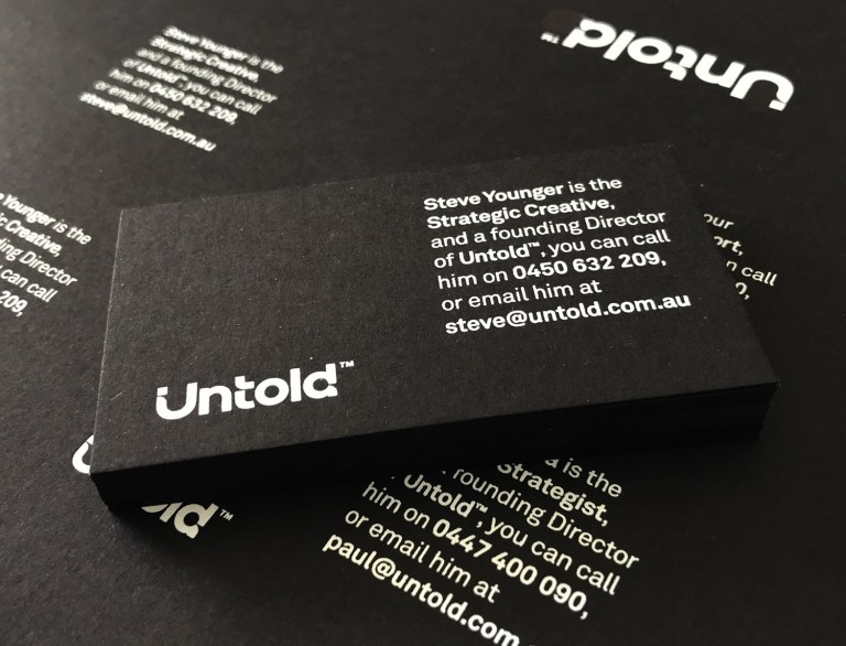 Untold graphic design studio business card