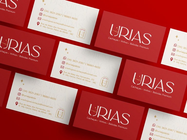 Urias wine retailer business cards