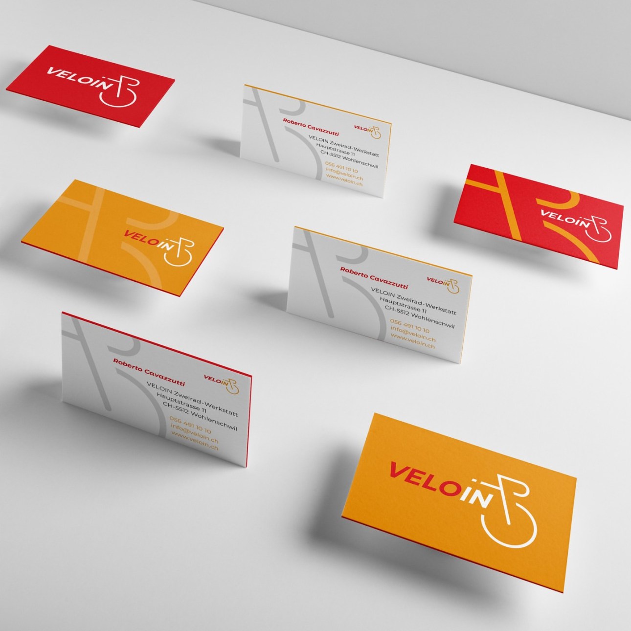 VeloIn bicycle shop business cards