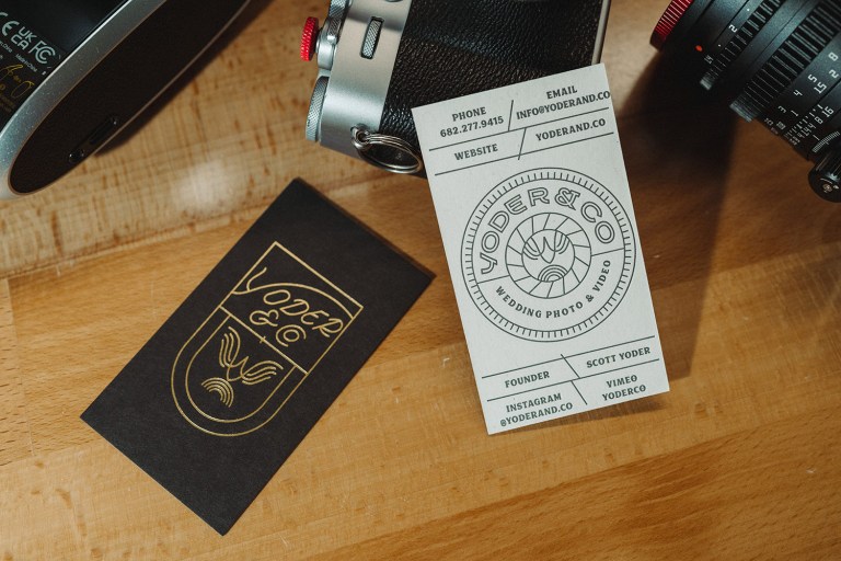 Yoder wedding photography business cards