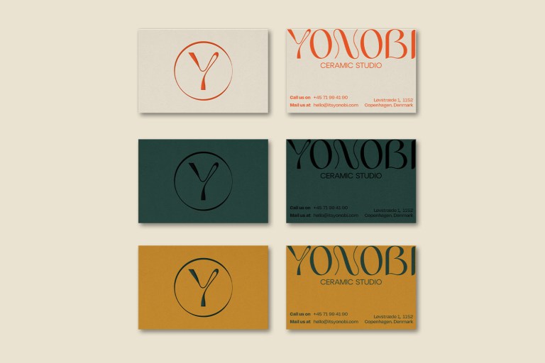 Yonobi Ceramics business cards